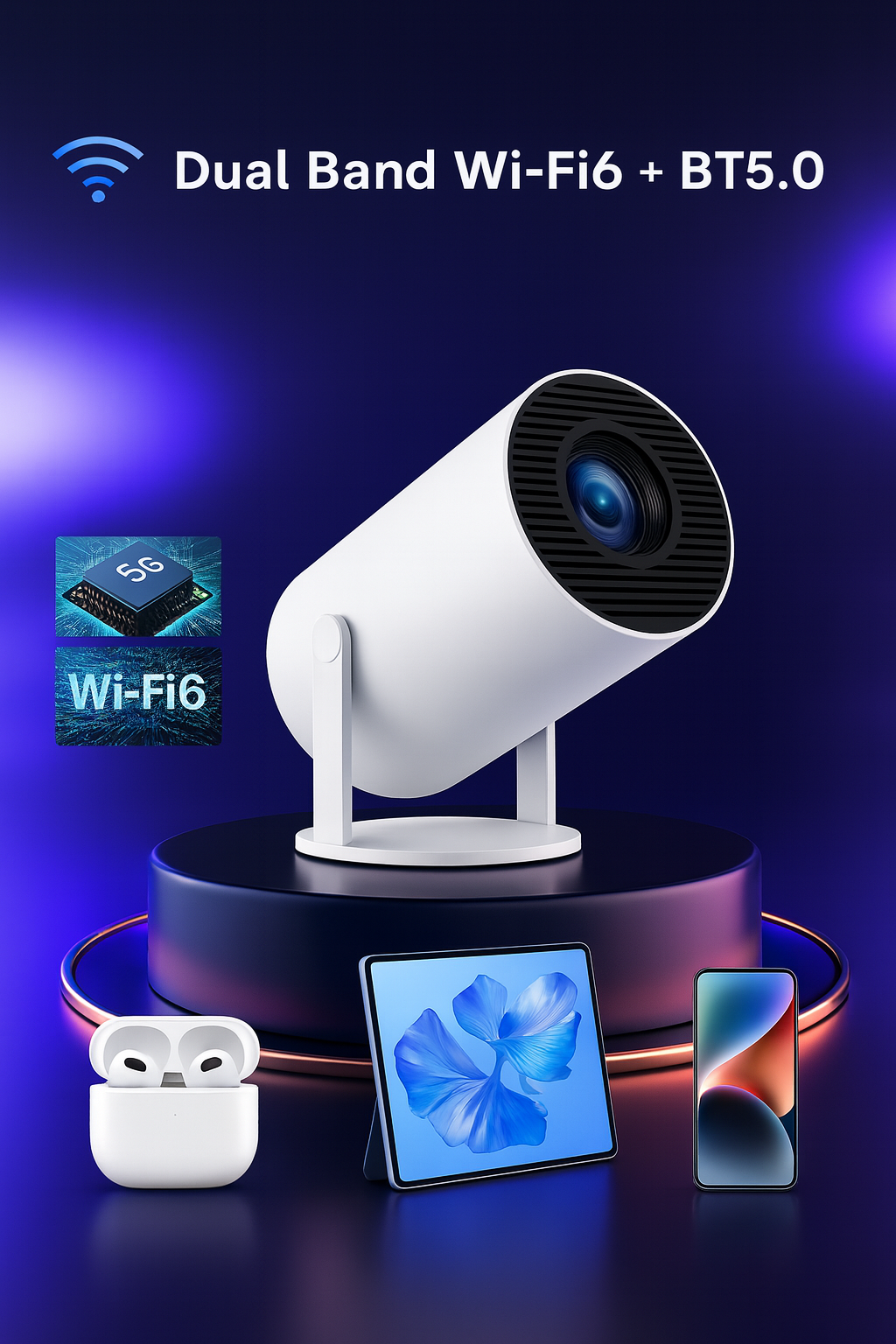 Nuvélle™ View Smart Projector (Android 11 & 4K Support)